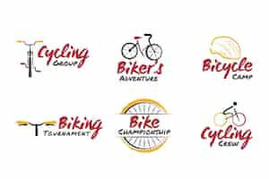 Vecteur gratuit collection de logo de vélo dessiné à la main