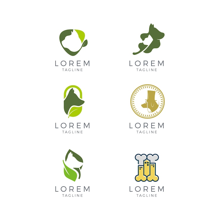 Vecteur gratuit collection de logo vétérinaire