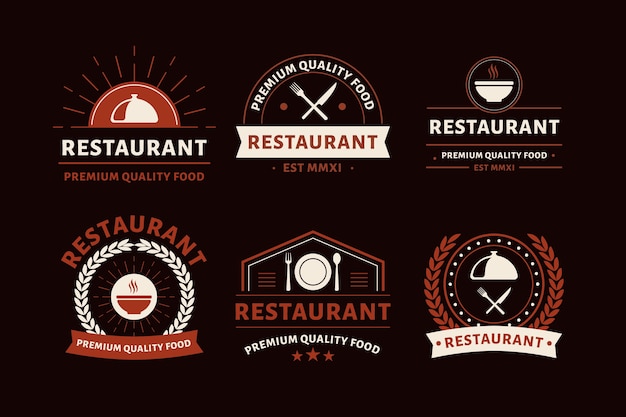 Vecteur gratuit collection de logo vintage de restaurant