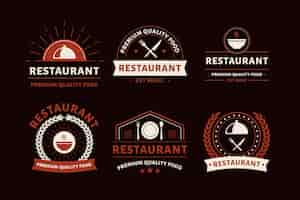 Vecteur gratuit collection de logo vintage de restaurant