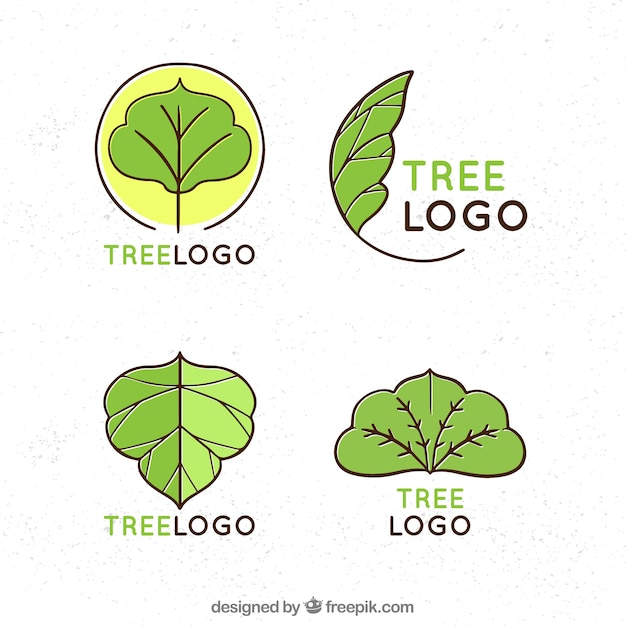 Vecteur gratuit collection de logos d'arbres pour les entreprises