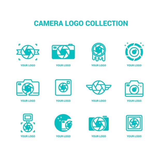 Vecteur gratuit collection de logos de la caméra