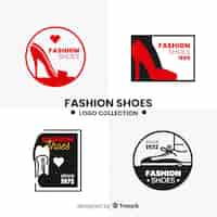 Vecteur gratuit collection de logos de chaussures de mode