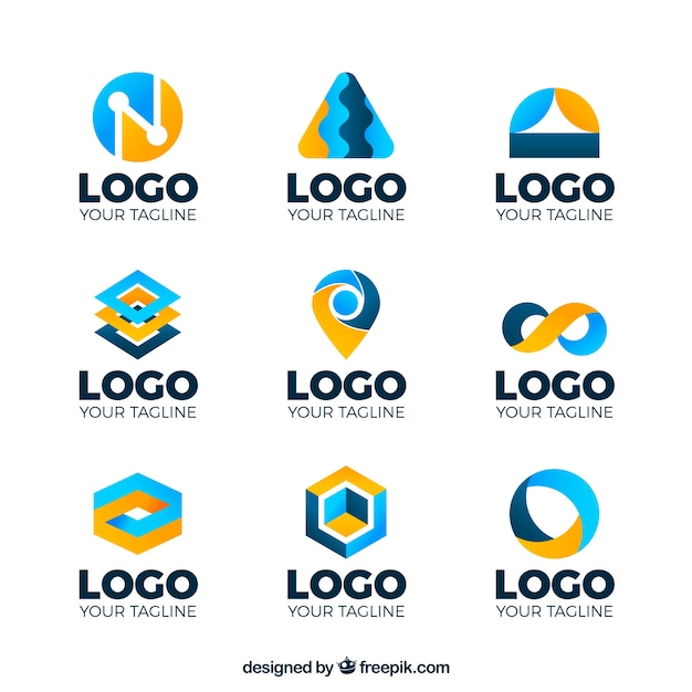 Vecteur gratuit collection de logos colorés abstraits