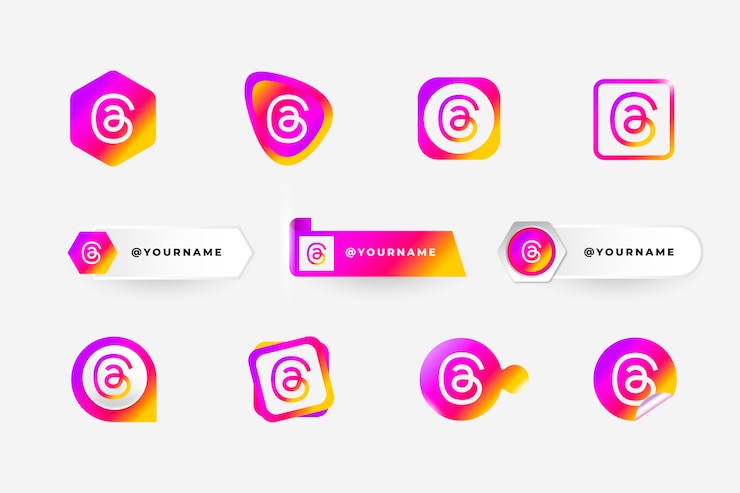 Vecteur gratuit collection de logos dégradés pour les nouvelles applications de médias sociaux