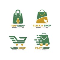 Collection de logos e-commerce plat