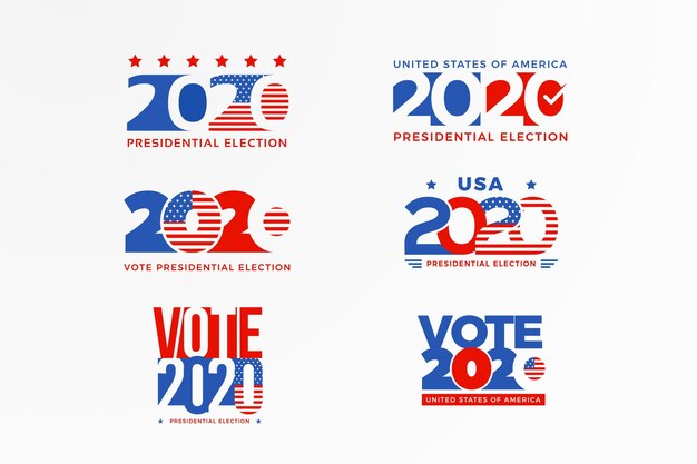 Collection De Logos De L'élection Présidentielle Américaine 2020
