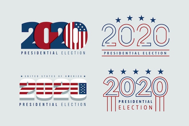Collection de logos de l'élection présidentielle américaine 2020