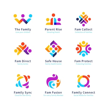 Collection de logos de famille