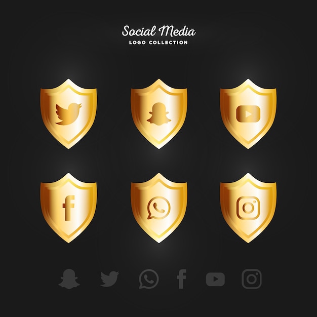 Collection De Logos Golden Social Media