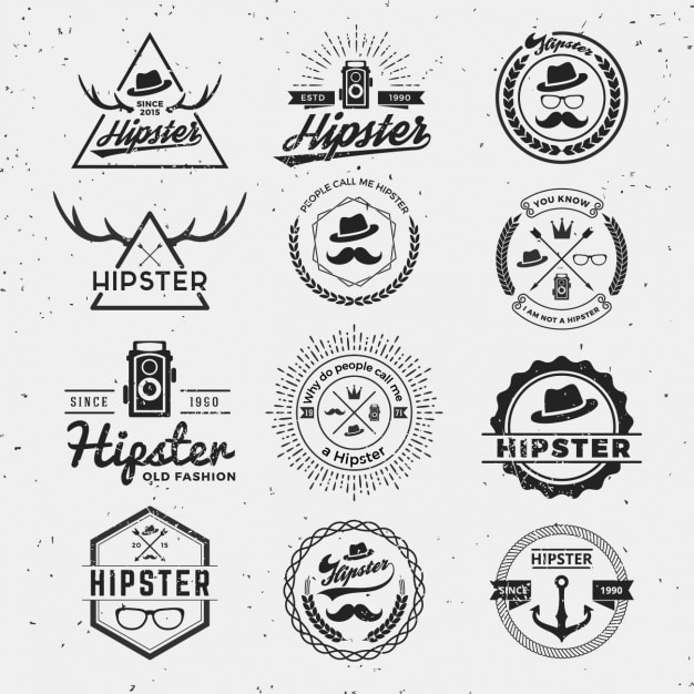 Vecteur gratuit collection de logos de hipster