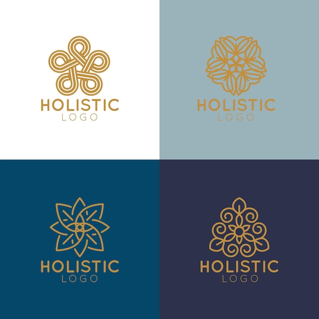 Vecteur gratuit collection de logos holistiques dessinés à la main