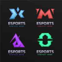 Vecteur gratuit collection de logos de jeux esports dégradés