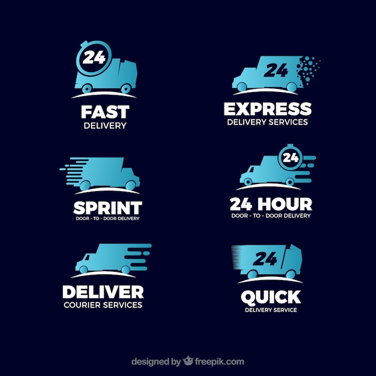 Vecteur gratuit collection de logos de livraison pour les entreprises