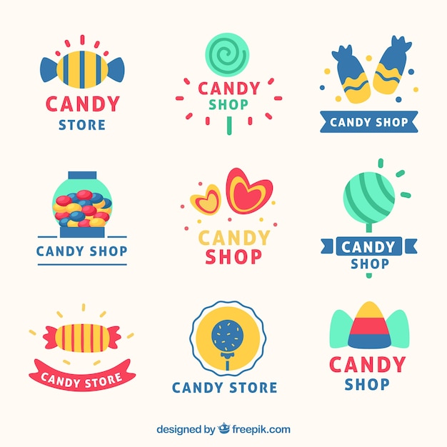 Collection De Logos De Magasin De Bonbons Pour Les Entreprises