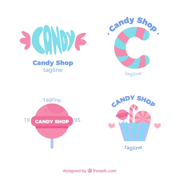 Collection De Logos De Magasin De Bonbons Pour Les Entreprises