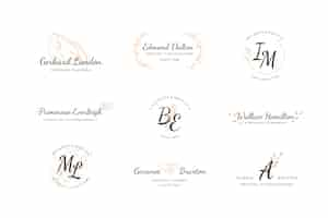 Vecteur gratuit collection de logos de mariage