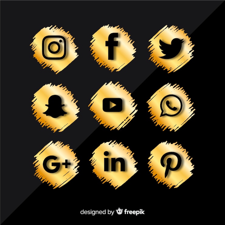 Vecteur gratuit collection de logos de médias sociaux de luxe