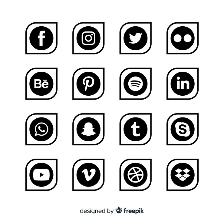 Vecteur gratuit collection de logos de médias sociaux