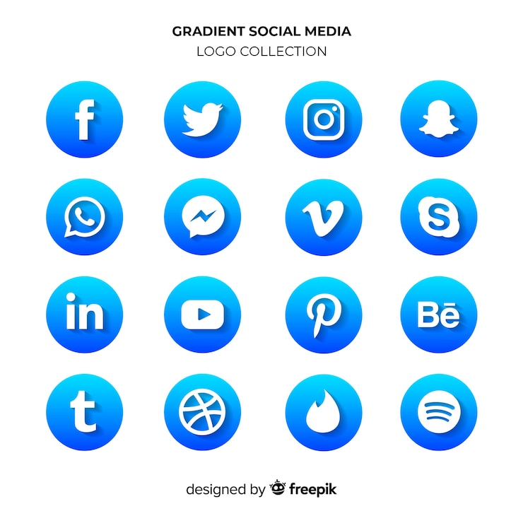 Vecteur gratuit la collection de logos des médias sociaux
