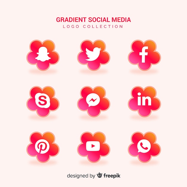 Vecteur gratuit collection de logos de médias sociaux