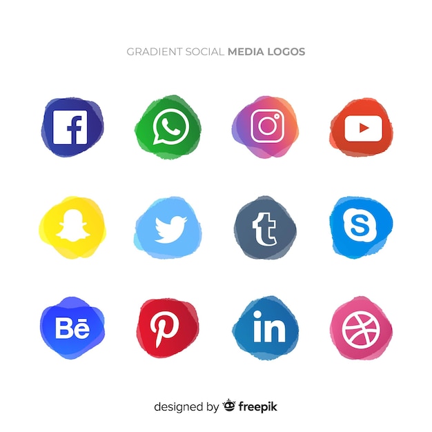 Vecteur gratuit collection de logos de médias sociaux