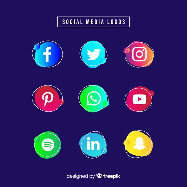 Collection de logos de médias sociaux