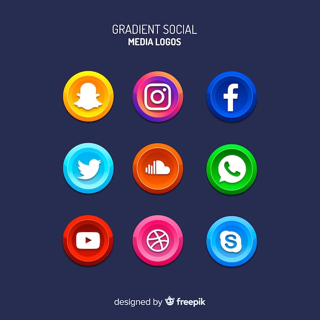 Vecteur gratuit collection de logos de médias sociaux