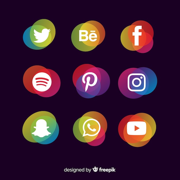 Collection de logos de médias sociaux