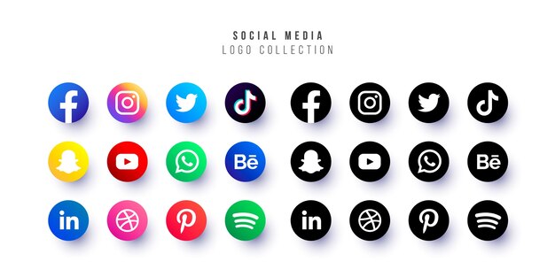 La collection de logos des médias sociaux