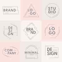 Vecteur gratuit collection de logos minimale avec des couleurs pastel