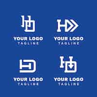 Vecteur gratuit collection de logos monogrammes plats