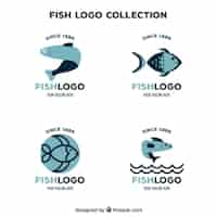 Vecteur gratuit collection de logos de poissons pour l'image de marque des entreprises