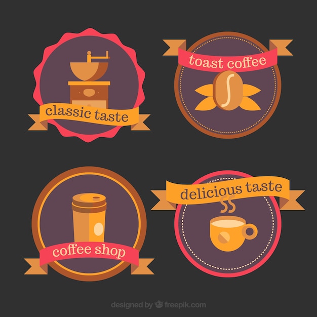 Vecteur gratuit collection de logos pour cafés