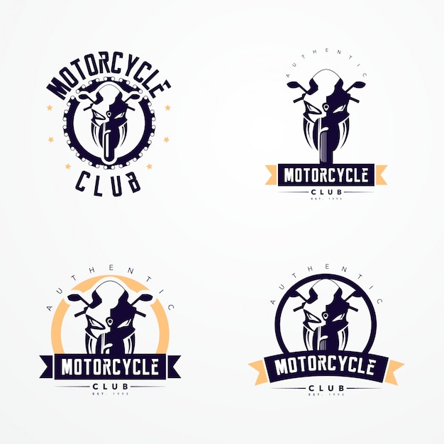 Vecteur gratuit collection de logos pour moto badge