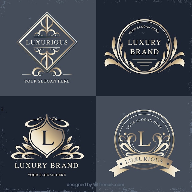 Collection de logos avec style vintage et luxe