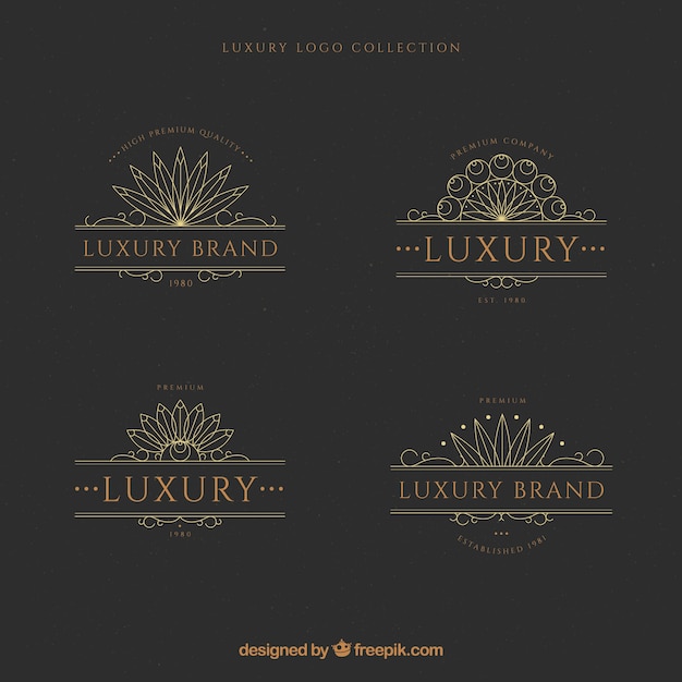 Collection De Logos Avec Style Vintage Et Luxe