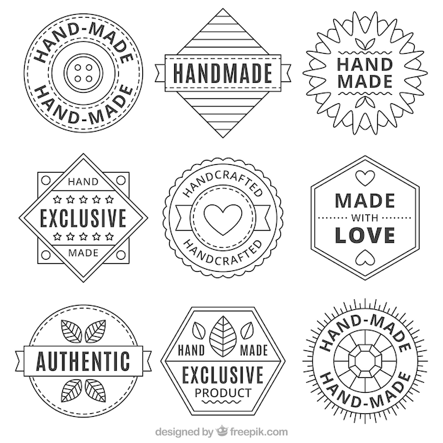 Vecteur gratuit collection de logos vintage artisanal