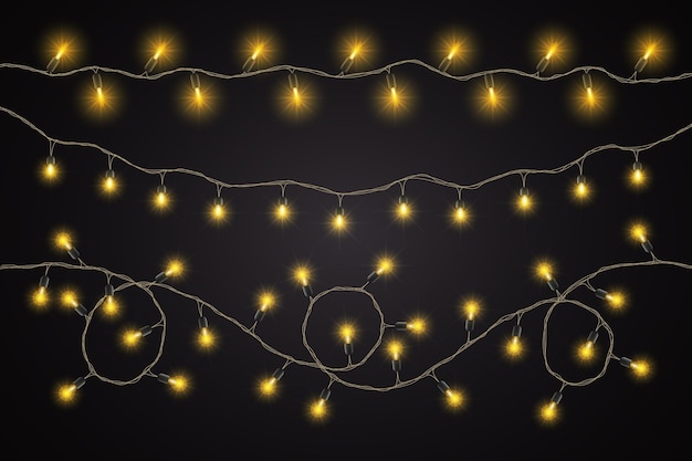 Collection de lumières de Noël réalistes
