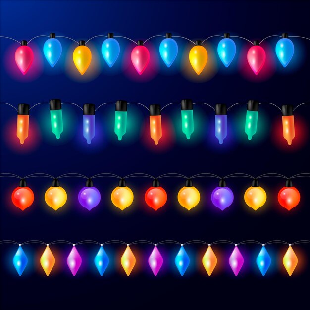 Collection de lumières de Noël réalistes