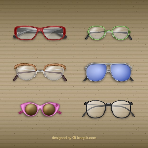 Vecteur gratuit collection de lunettes moderne