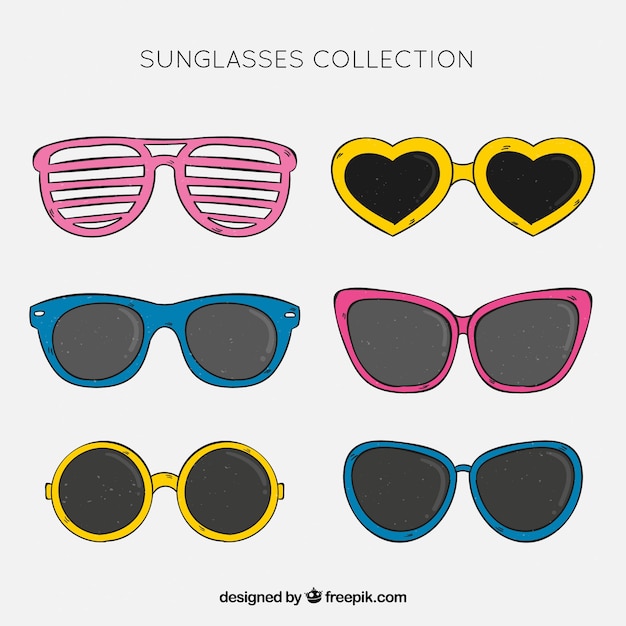 Collection De Lunettes De Soleil Colorées Et Modernes