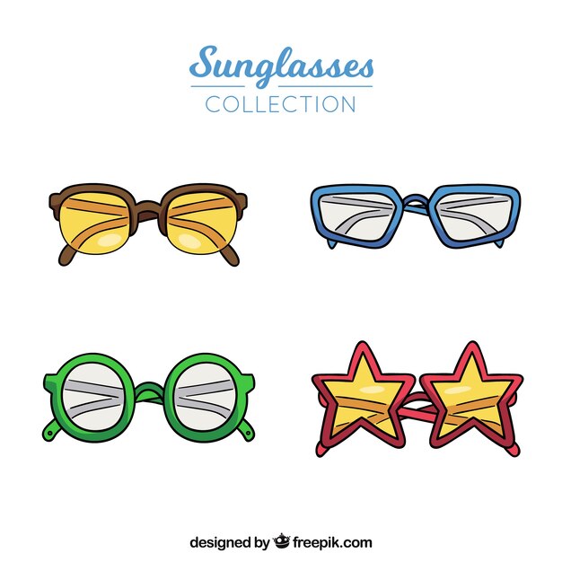 Collection de lunettes de soleil colorées et modernes