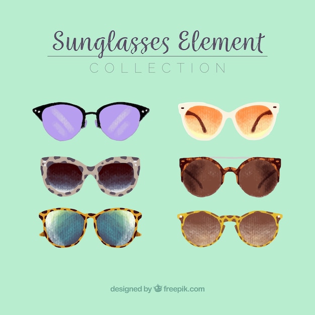 Collection de lunettes de soleil colorées et modernes