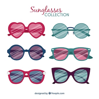Collection de lunettes de soleil moderne dans un style plat