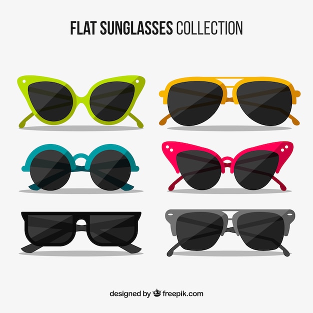 Collection de lunettes de soleil saisonnier en syle plat