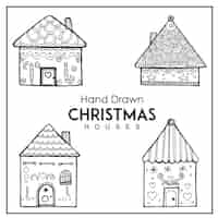 Vecteur gratuit collection de maison de noël dessiné à la main