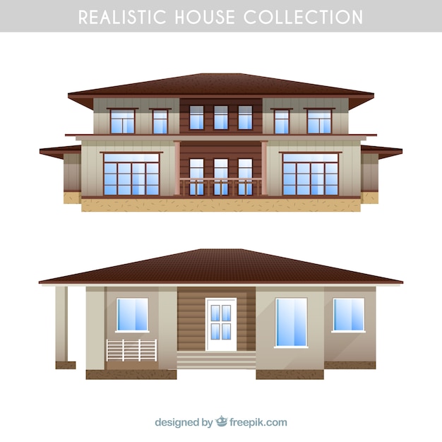 Vecteur gratuit collection de maison réaliste