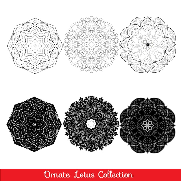 Vecteur gratuit collection de mandalas ornementales