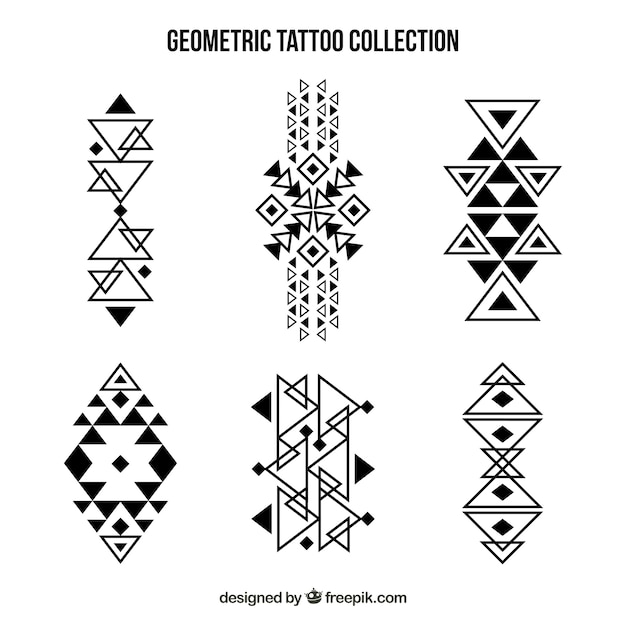 Vecteur gratuit collection maori de tatouage géométrique